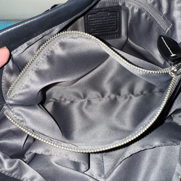 COACH Penelope Signature Navy & Gray Shoulder Bag 14422 - Picture 8 of 10